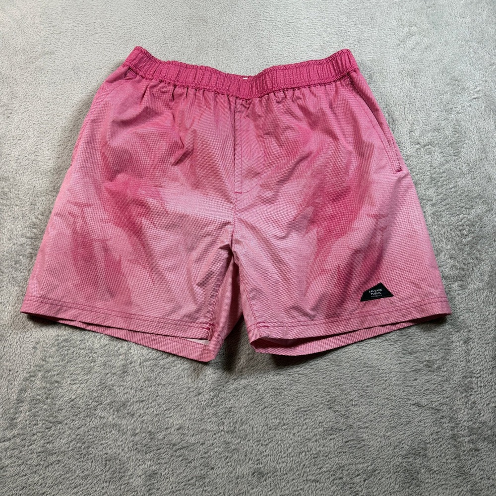 Salvage Public Hawaii Swim Trunk Mens Small Pink 5" Patterned Vacation